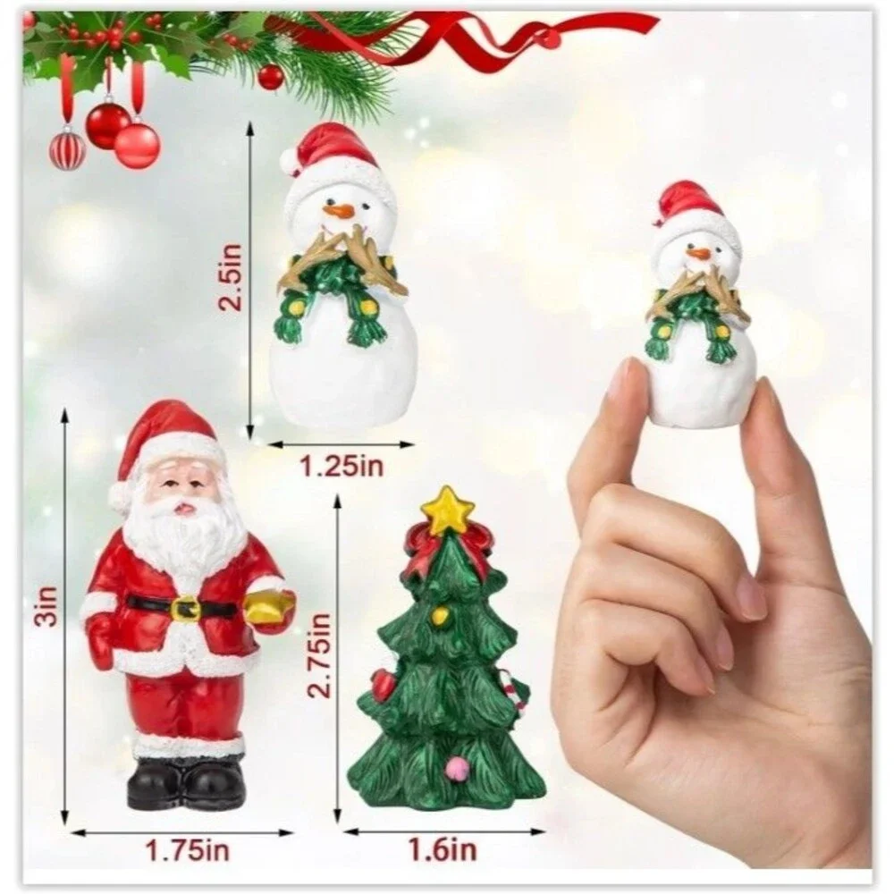 9 Pcs Christmas Aquarium Decorations - Fish Tank Heavy Figures Multicolor NEW